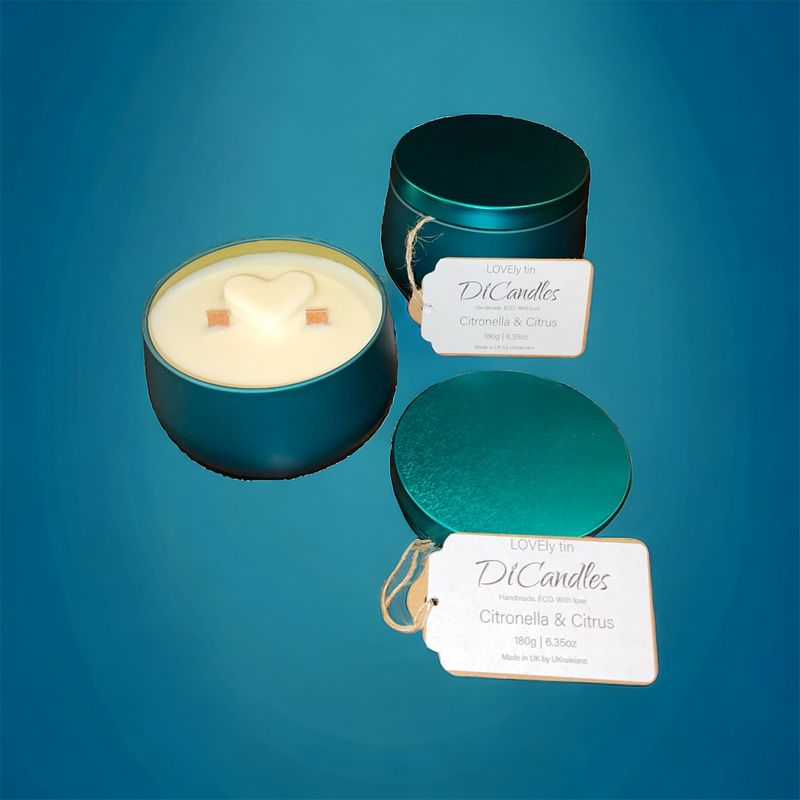 LOVEly Tin - Scented candle, Citronella & Citrus, 180g