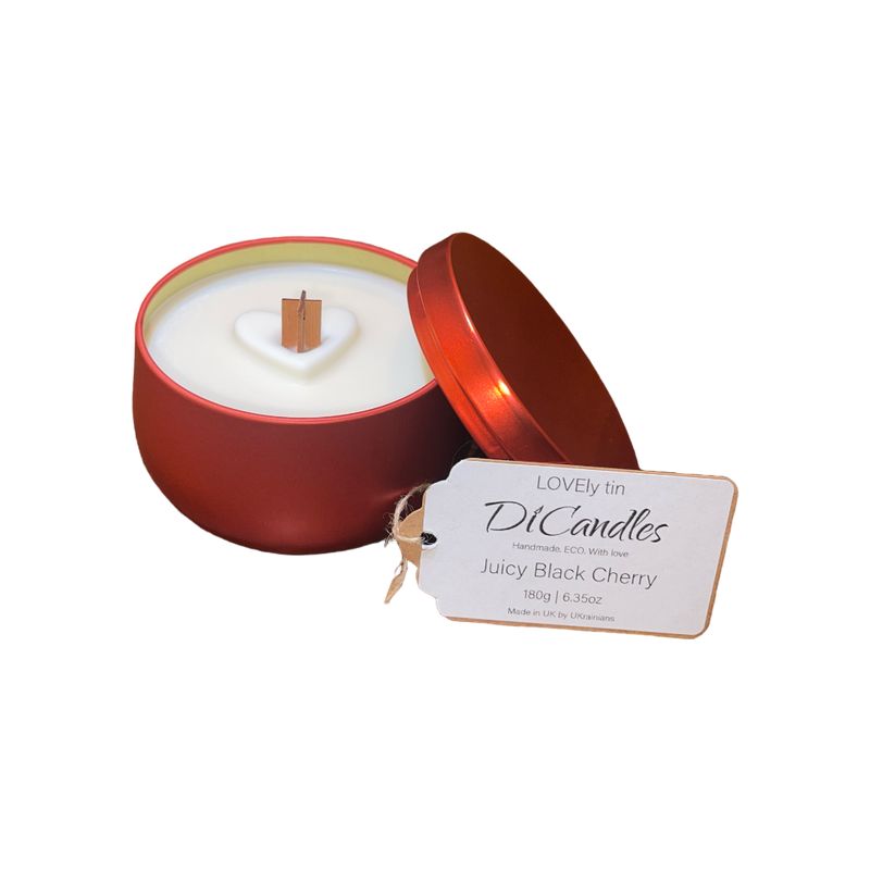 LOVEly tin - Scented candle, Juicy black cherry, 180g