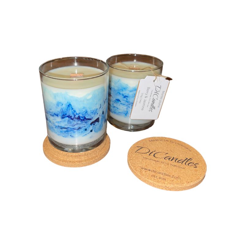 Marble plume - Scented candle, Berry & Jasmine, 210g