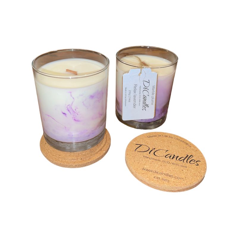 Marble plume - Scented candle, Relax lavender, 210g