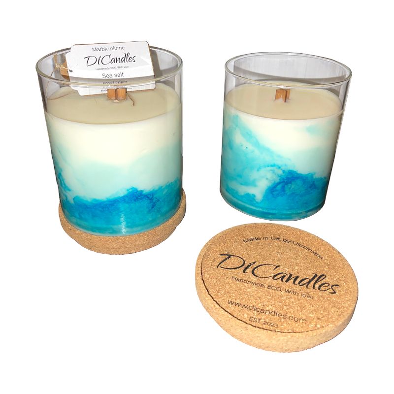 Marble plume - Scented candle, Sea salt, 600g