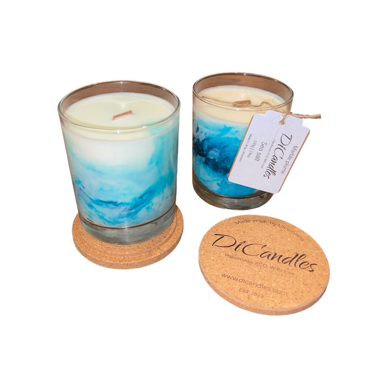 Marble plume - Scented candle, Sea salt, 210g