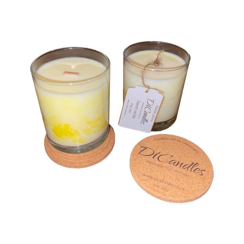 Marble plume - Scented candle, Sweet vanilla, 210g