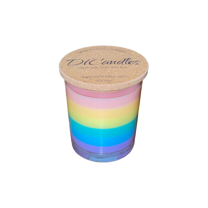Rainbow mood - Scented candle, Gentle powder, 210g