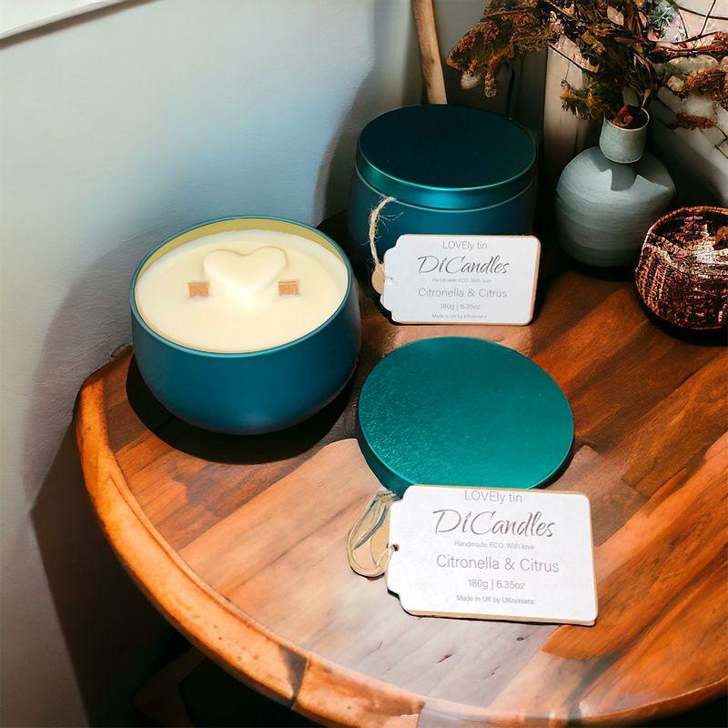 LOVEly Tin - Scented candle, Citronella & Citrus, 180g