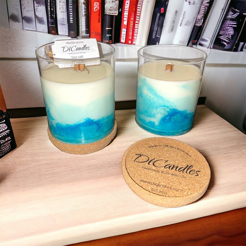 Marble plume - Scented candle, Sea salt, 600g