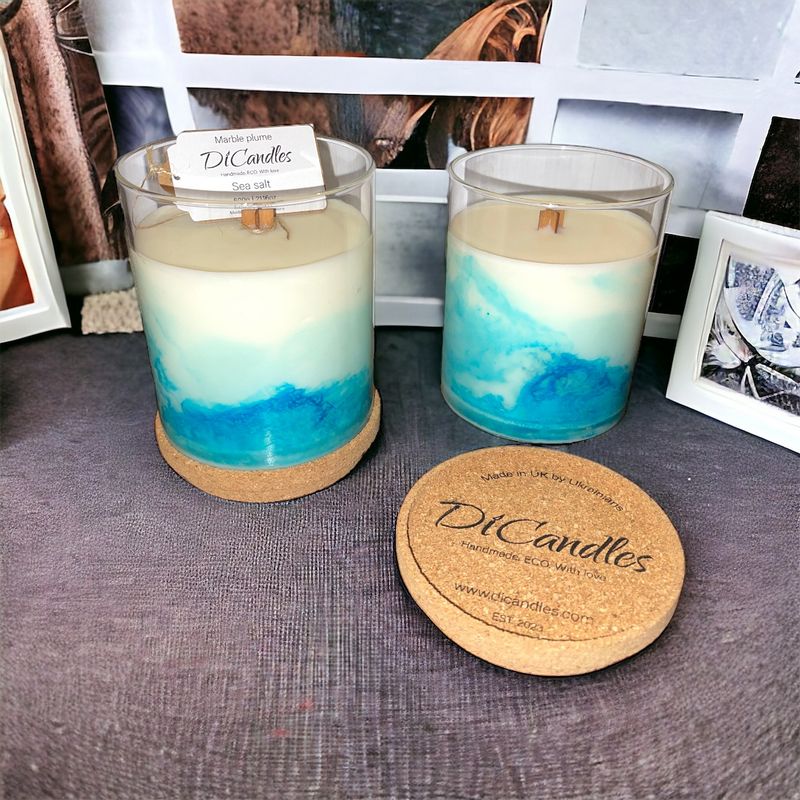 Marble plume - Scented candle, Sea salt, 600g