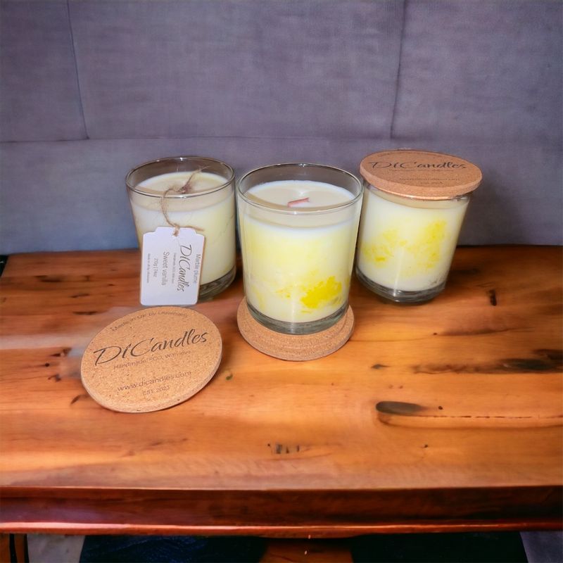 Marble plume - Scented candle, Sweet vanilla, 210g