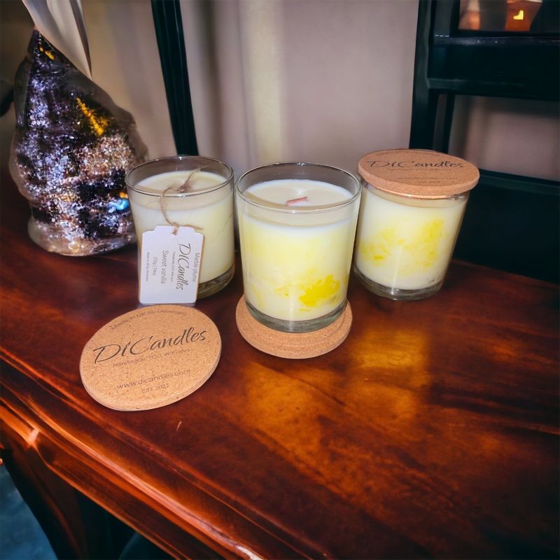 Marble plume - Scented candle, Sweet vanilla, 210g