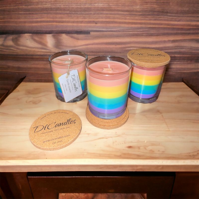 Rainbow mood - Scented candle, Gentle powder, 210g