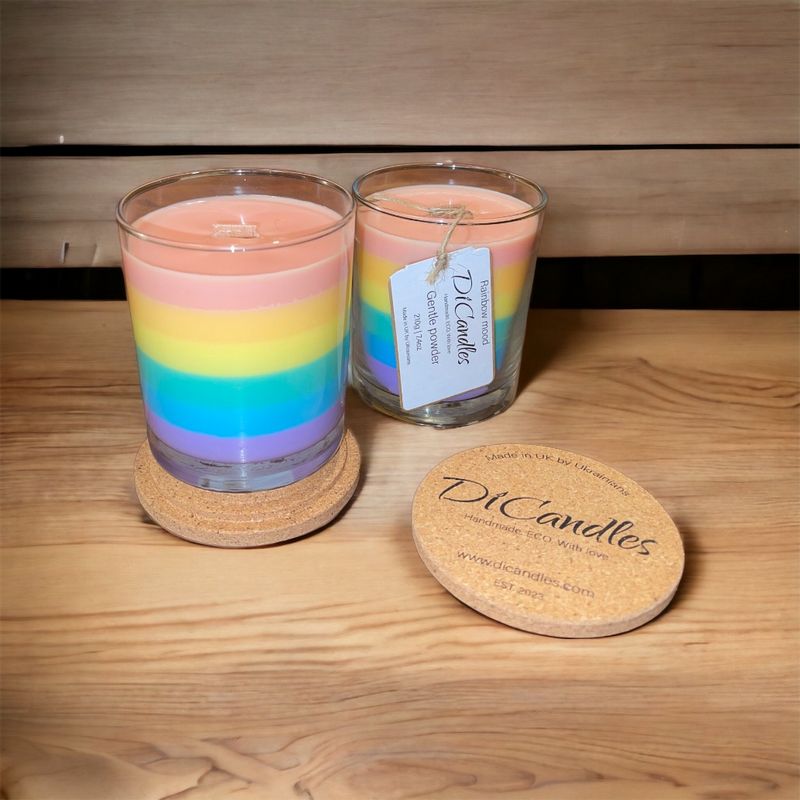 Rainbow mood - Scented candle, Gentle powder, 210g