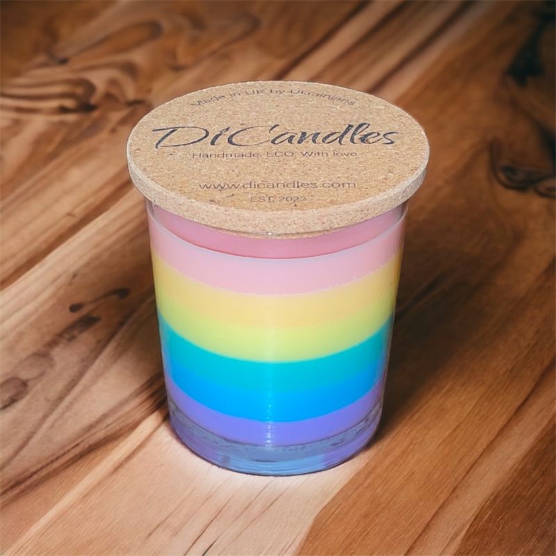 Rainbow mood - Scented candle, Gentle powder, 210g