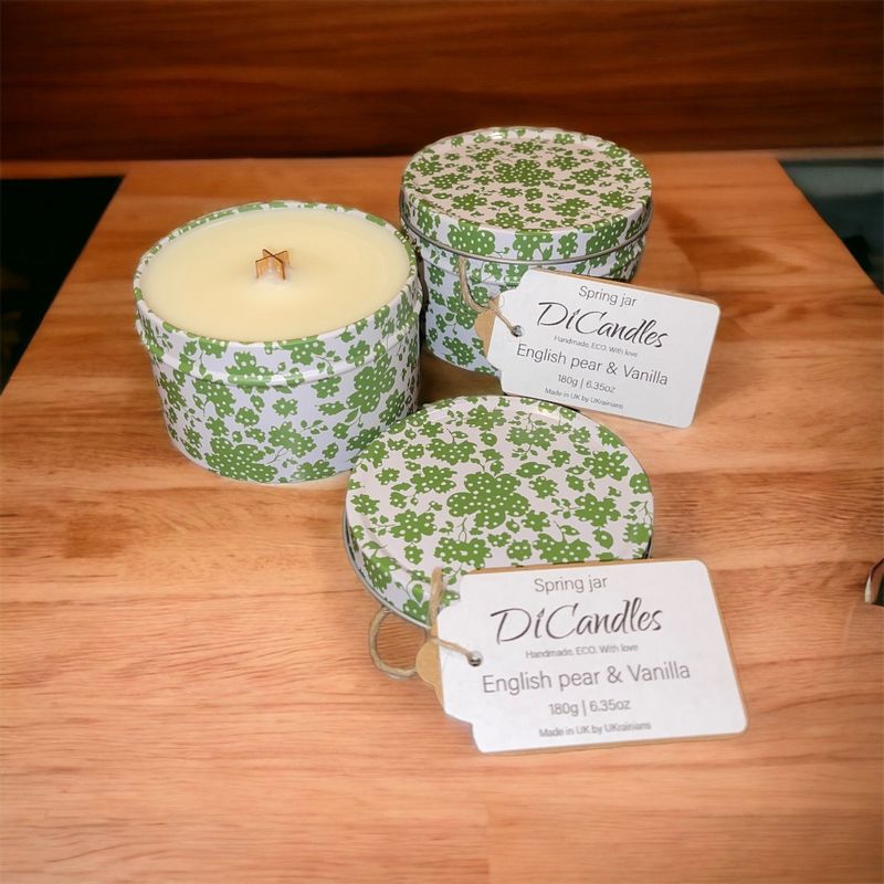 Spring jar - Scented candle, English pear & Vanilla, 180g