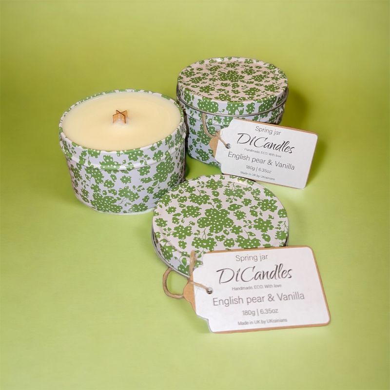 Spring jar - Scented candle, English pear & Vanilla, 180g