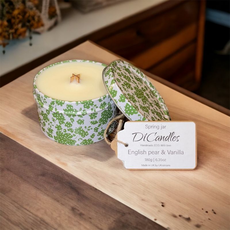 Spring jar - Scented candle, English pear & Vanilla, 180g