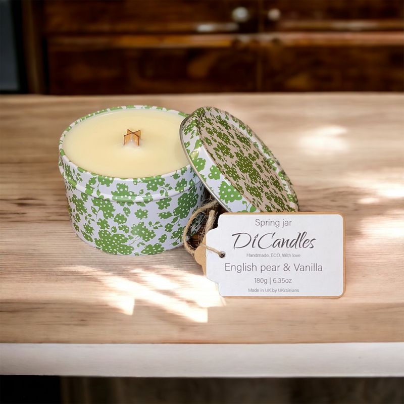 Spring jar - Scented candle, English pear & Vanilla, 180g