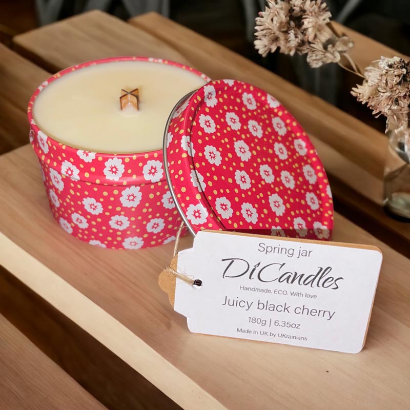 Spring jar - Scented candle, Juicy black cherry, 180g