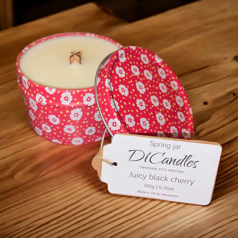 Spring jar - Scented candle, Juicy black cherry, 180g