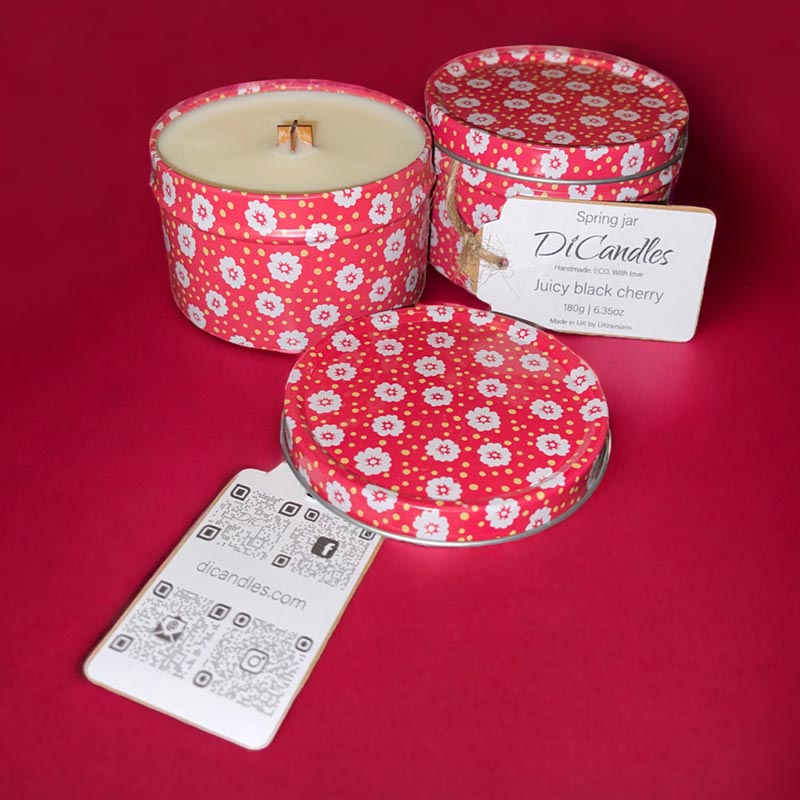 Spring jar - Scented candle, Juicy black cherry, 180g