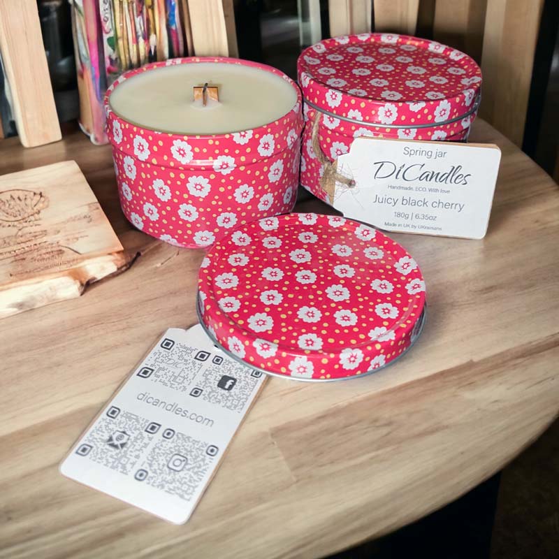 Spring jar - Scented candle, Juicy black cherry, 180g