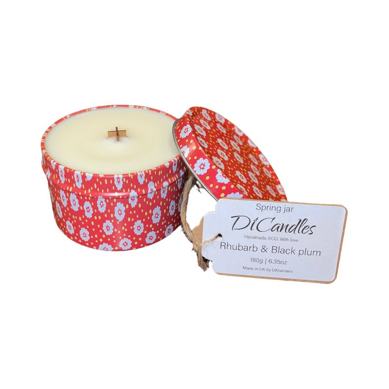 Spring jar - Scented candle, Rhubarb & Black plum, 180g