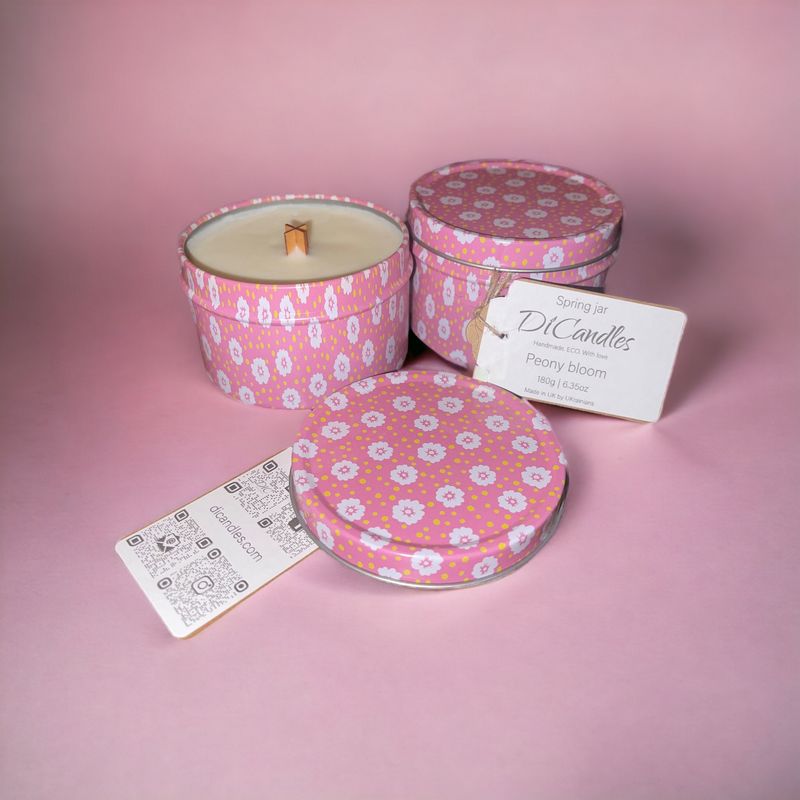 Spring jar - Scented candle, Peony bloom, 180g