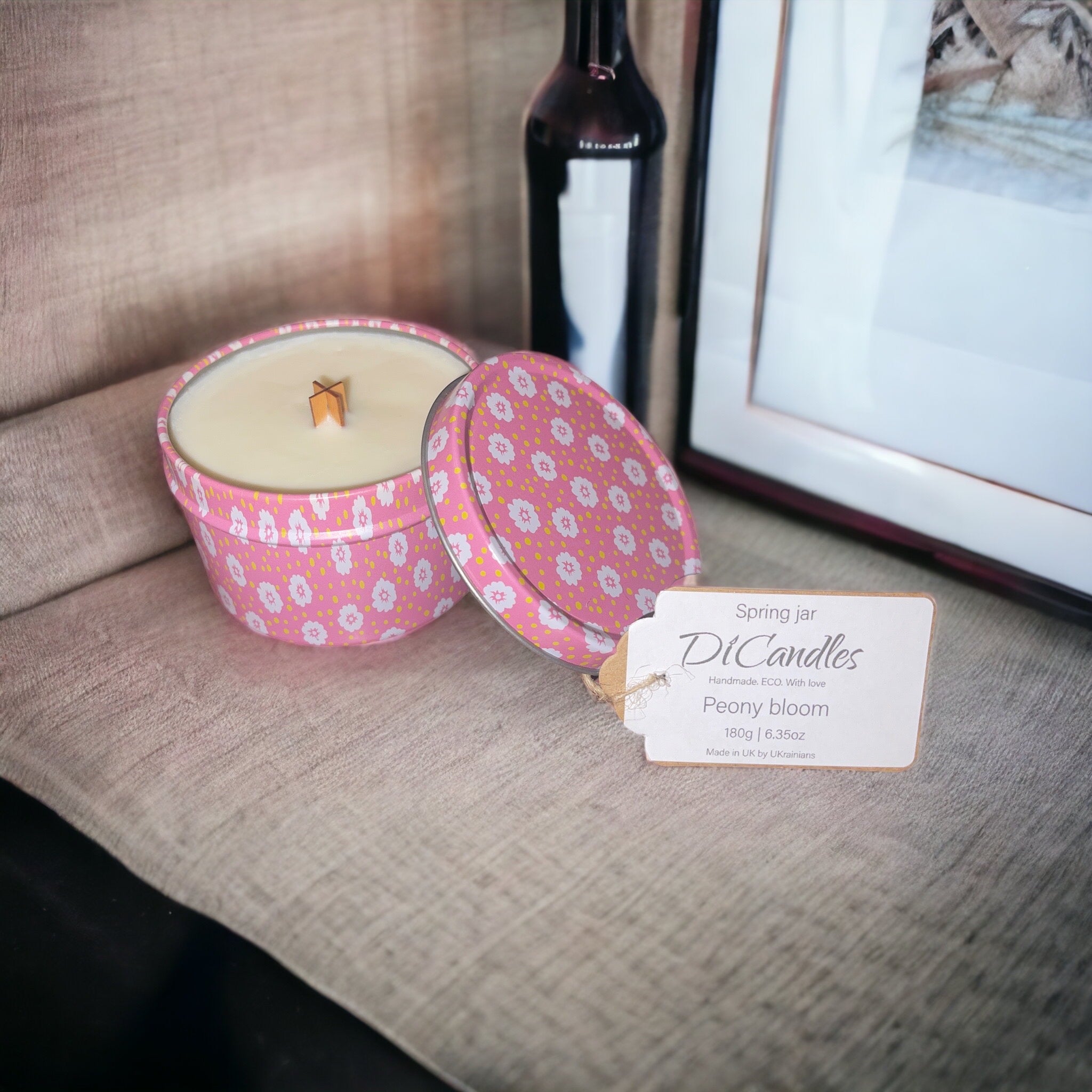 Spring jar - Scented candle, Peony bloom, 180g